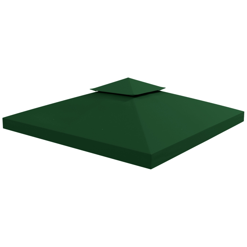 Best 3(m) Gazebo Top Cover Double Tier Canopy Replacement Pavilion Roof Dark Green - Image 11
