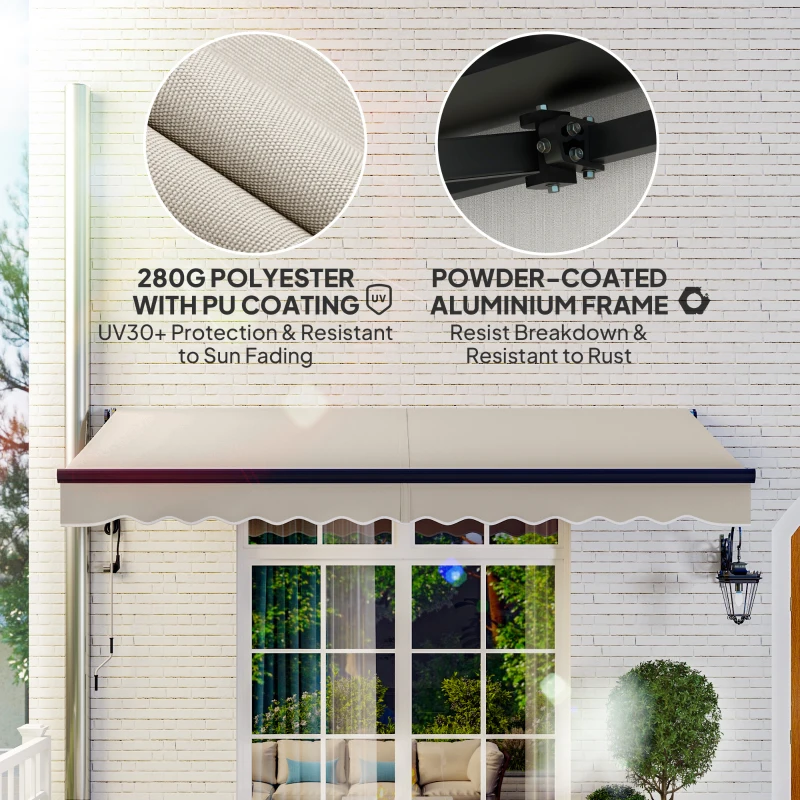Best 3.5 x 3m Electric/Manual Awning, with Remote - Beige - Image 5