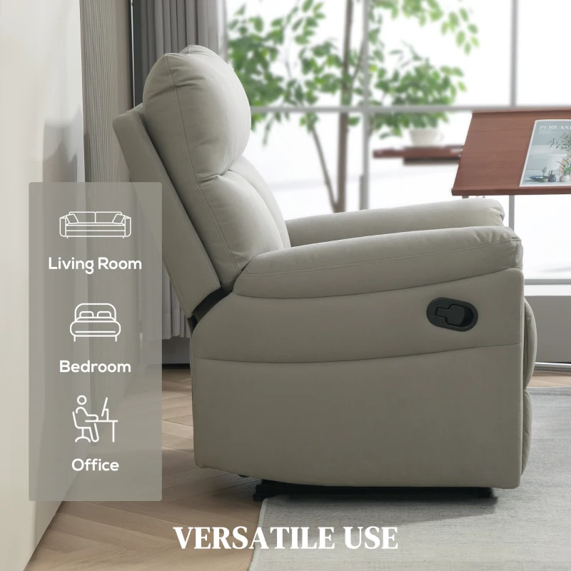 Best 140° Manual Reclining Armchair, with Footrest - Grey - Image 7