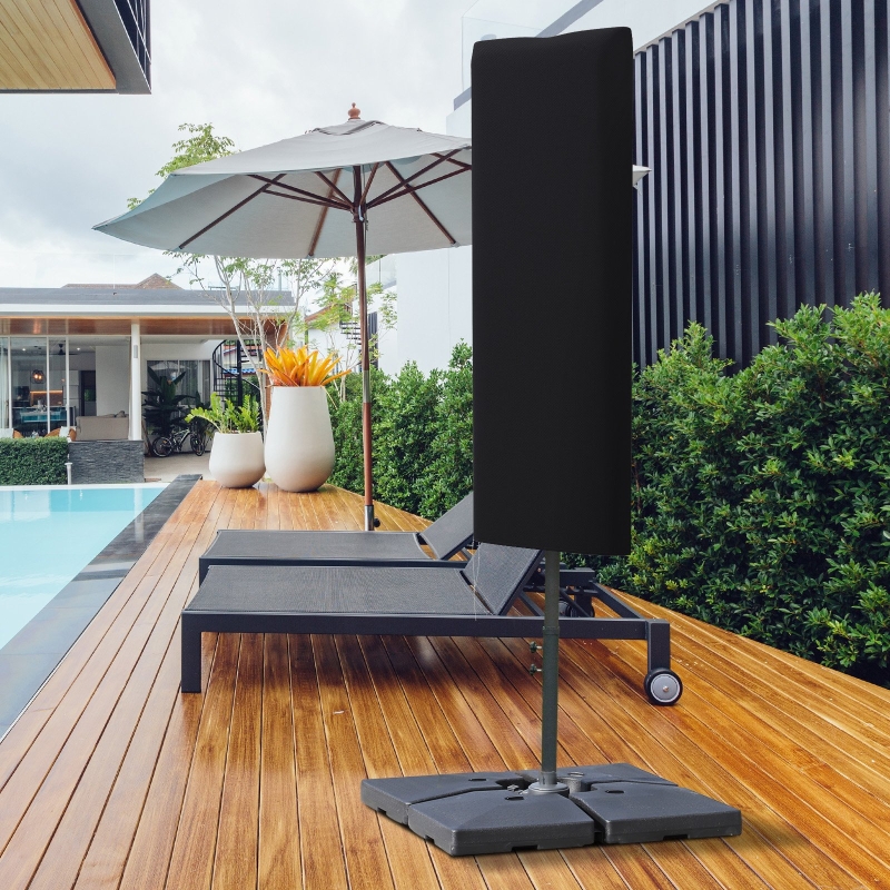 Best Garden Parasol Cover, Outdoor Patio Umbrella Protector Weatherproof Garden Patio with Rod, Zipper for 2-4m Parasol, Φ60 x 160cm, Black - Image 10