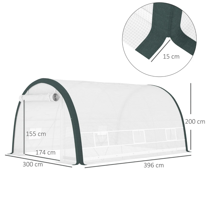 Best 4 x 3(m) Walk-In Tunnel Greenhouse, with Accessories - White - Image 3