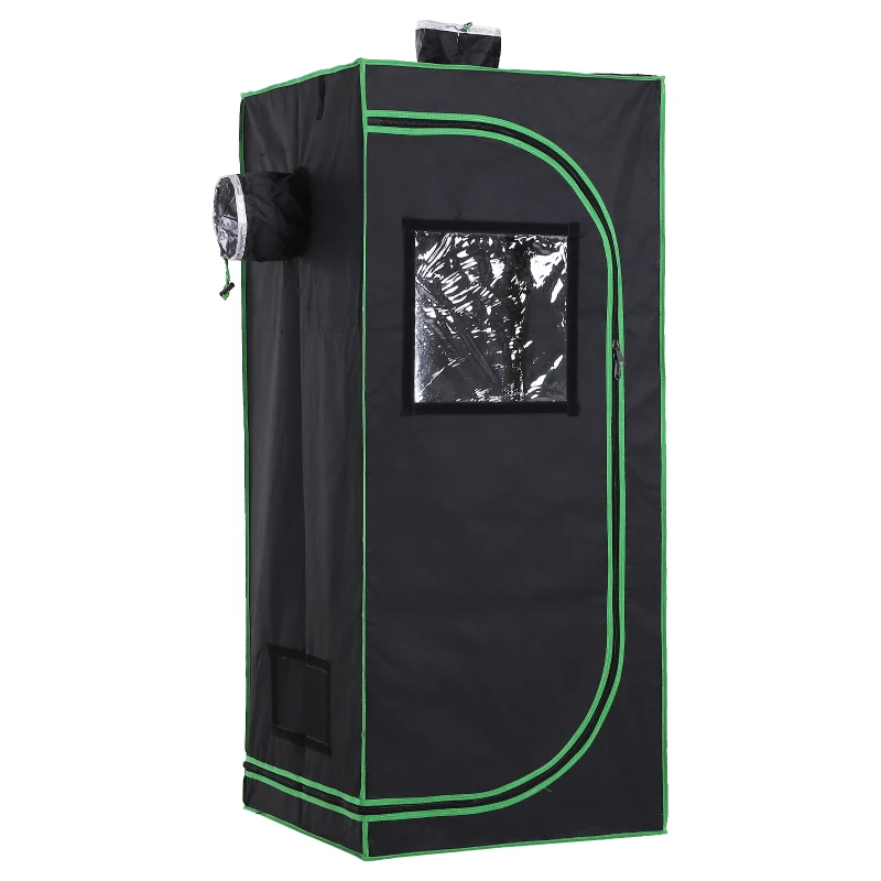 Best Grow Tent Reflective Mylar Hydroponic with Adjustable Vents and Floor Tray for Indoor Plant Growing, 60 x 60 x 140 cm (24.5" x 24.5" x 55")