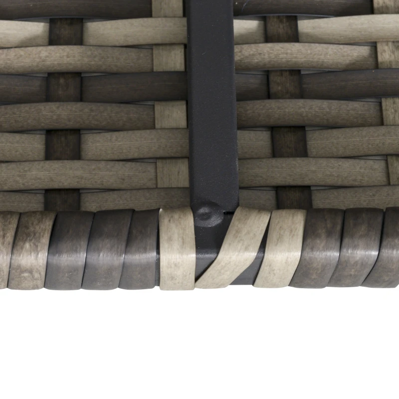 Best Outdoor PE Rattan Corner Sofa, Garden Wicker Furniture Single Sofa Chair w/ Cushions, Deep Grey - Image 7