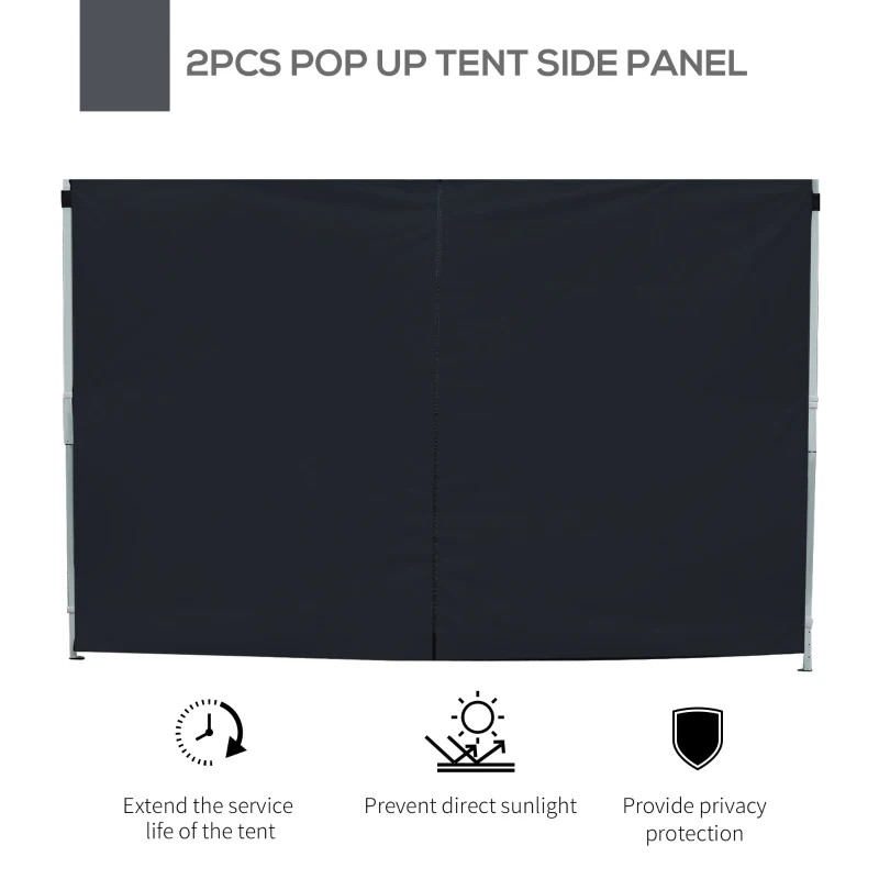 Best 3 Meters Gazebo Replaceable Exchangeable Side Panel Wall Panels Walls With Window, Black - Image 4