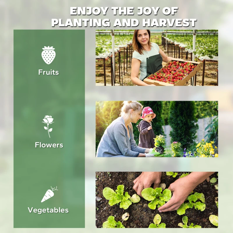 Best 61 x 61cm Garden Planter Bed, with Cover - Green - Image 7