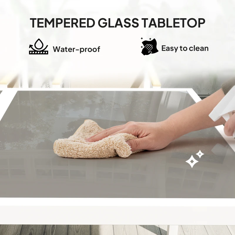 Best 5 Piece Garden Furniture Set with 4 Armchairs and Tempered Glass Table Top, for Deck, Balcony - Image 5