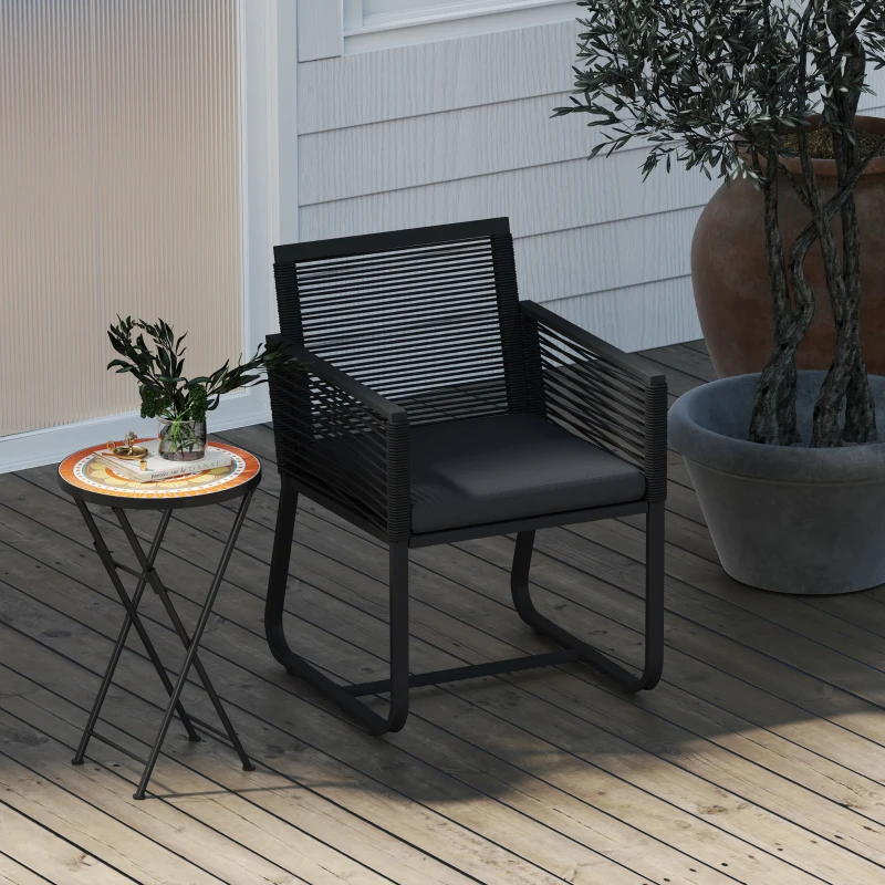 Best Mosaic Outdoor Garden Table, 35.5cm Round Folding Coffee Table with Metal Frame for Balcony Terrace, Orange - Image 8