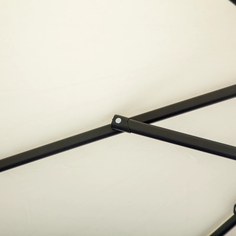 Best 3 m Parasol Garden Sun Umbrella Banana Hanging Rattan Set Umbrella Cantilever - Cream white - Image 6