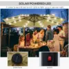 Best 2.7m Patio Garden Umbrella Outdoor Parasol with Tilt Crank and 24 LEDs Lights (Brown) - Image 4