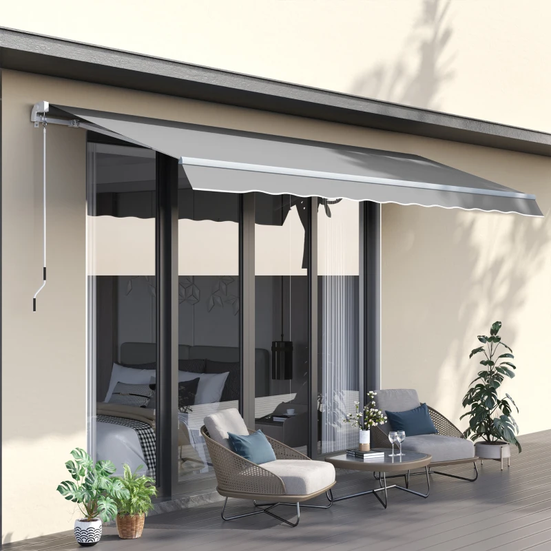 Best Garden Patio Manual Awning Canopy Sun Shade Shelter Retractable 4 Size 5 Colour - Image 2