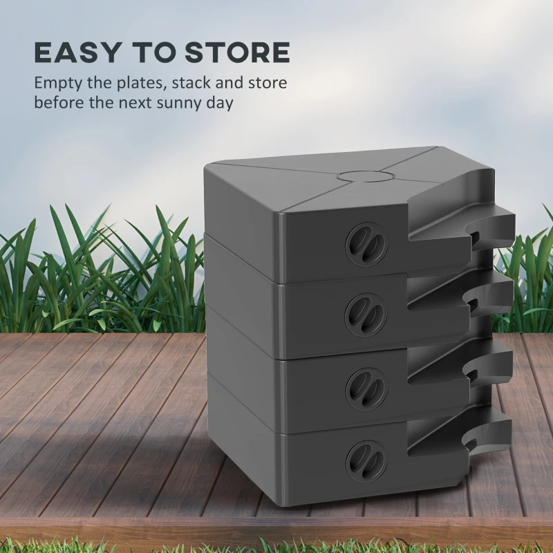 Best Umbrella Weights for Cantilever Parasols, Set of 4 Heavy Duty Parasol Base Weights, 64kg Sand or 55kg Water Filled, Black - Image 7