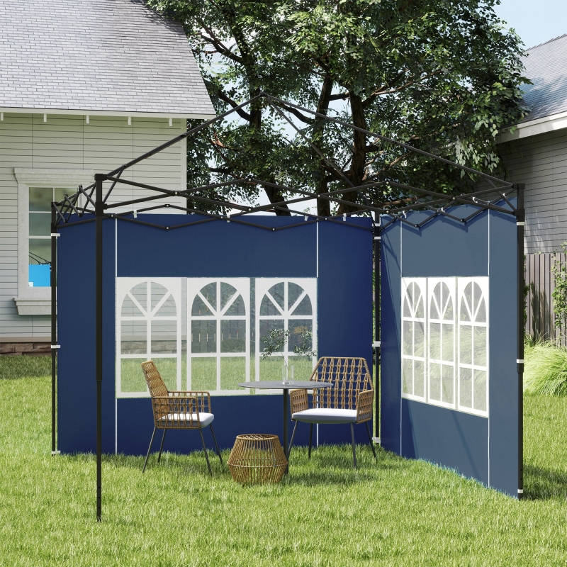 Best Set of Two 3 x 3(m) Gazebo Frame Replacement Walls - Blue - Image 9