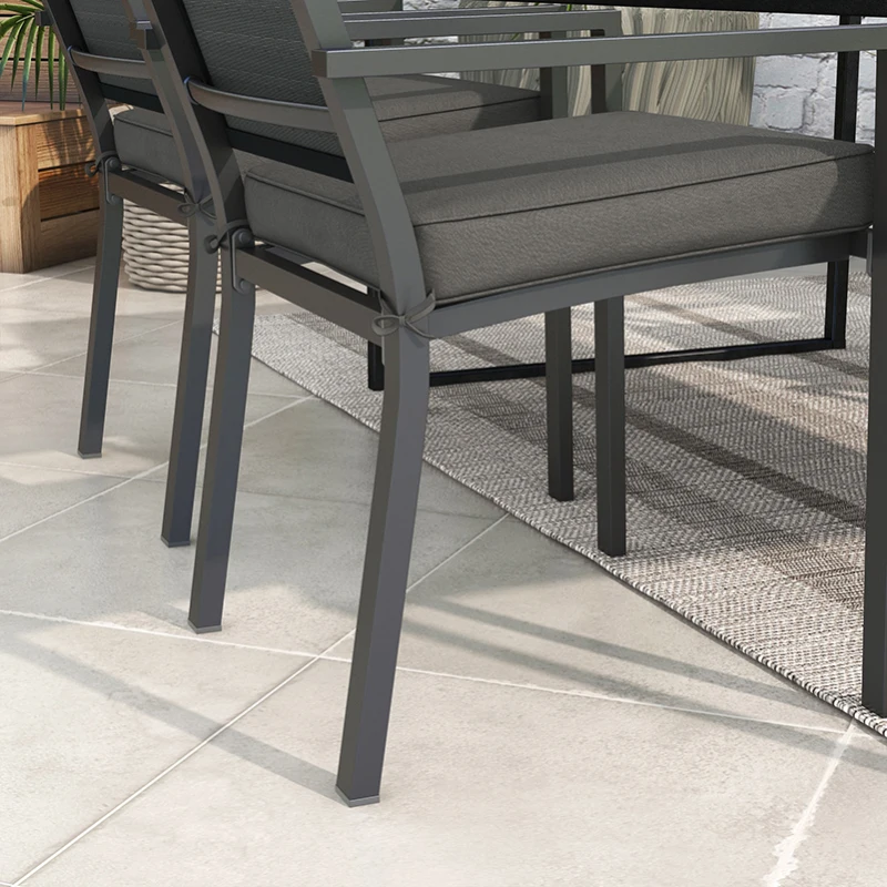 Best 4-Piece Seat Cushions Pillow Replacement, Patio Chair Cushions Set with Ties for Indoor Outdoor, Charcoal Grey - Image 7