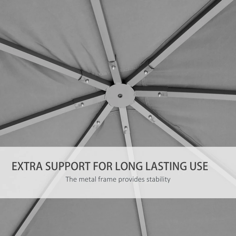 Best 3x3(m) Outdoor Gazebo Garden Pavilion Sunshade Canopy Tent with Steel Frame, Grey - Image 6