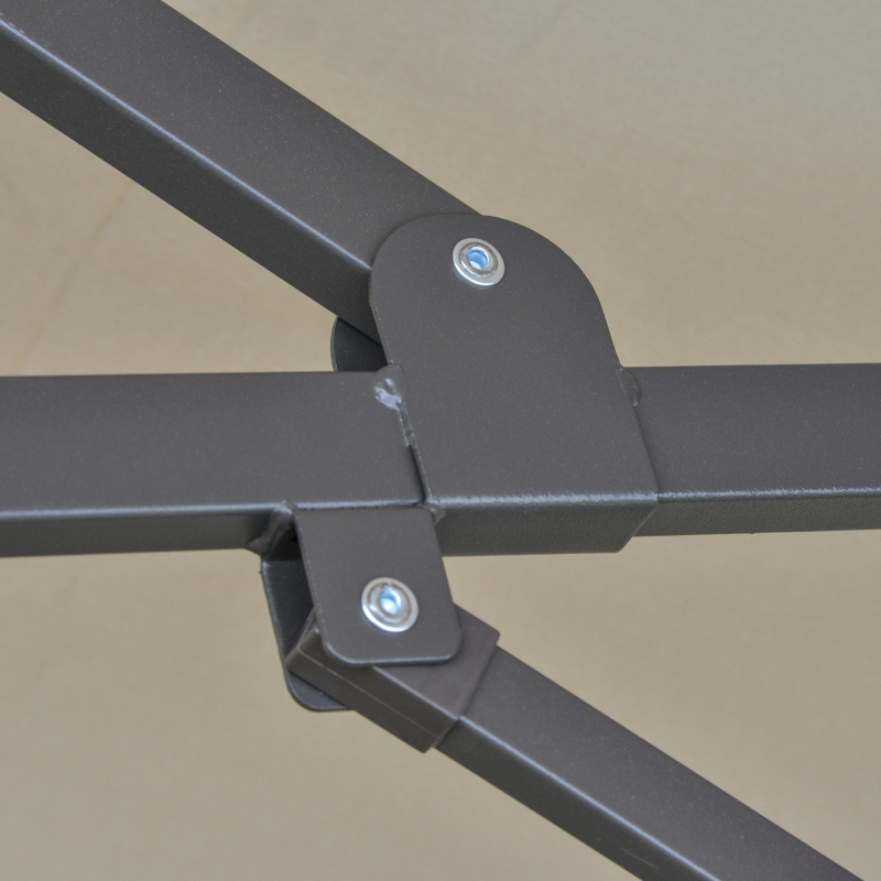 Best 4.6M Sun Umbrella Canopy Double-sided Crank Sun Shade w/ Cross Base Khaki - Image 10