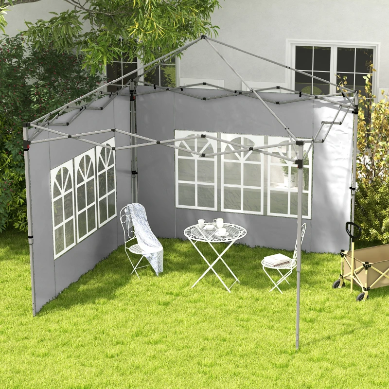 Best Gazebo Side Panels, Sides Replacement with Window for 3x3(m) or 3x4m Pop Up Gazebo, 2 Pack, Grey - Image 2