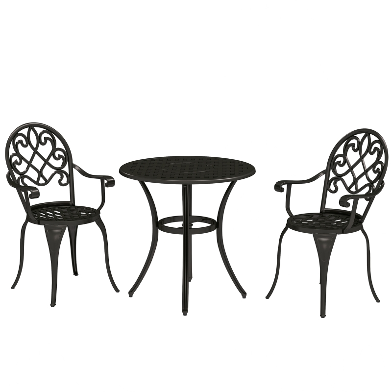 Best Three-Piece Elegant Aluminium Garden Set - Black - Image 11
