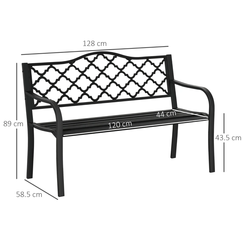 Best 2-Seater Garden Bench Antique Loveseat for Yard, Lawn, Porch, Patio, Steel - Image 3