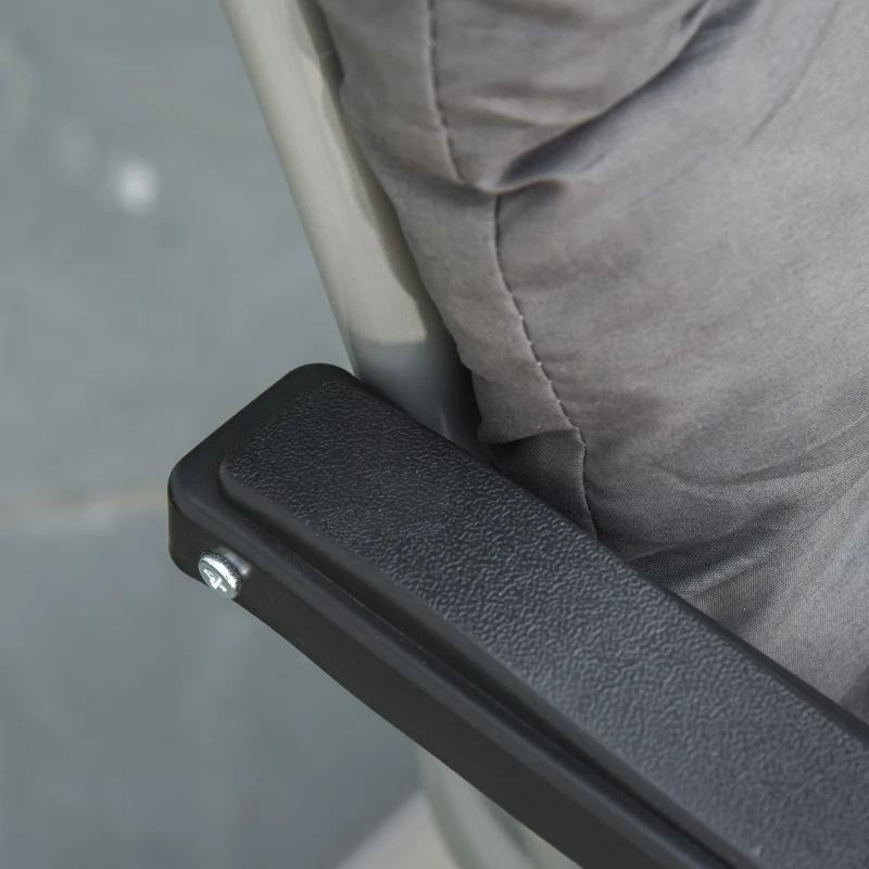 Best 2pc Reclining Zero Gravity Sun Loungers ,Folding Chaise Lounge Chair with Cushions, Dark Grey - Image 8