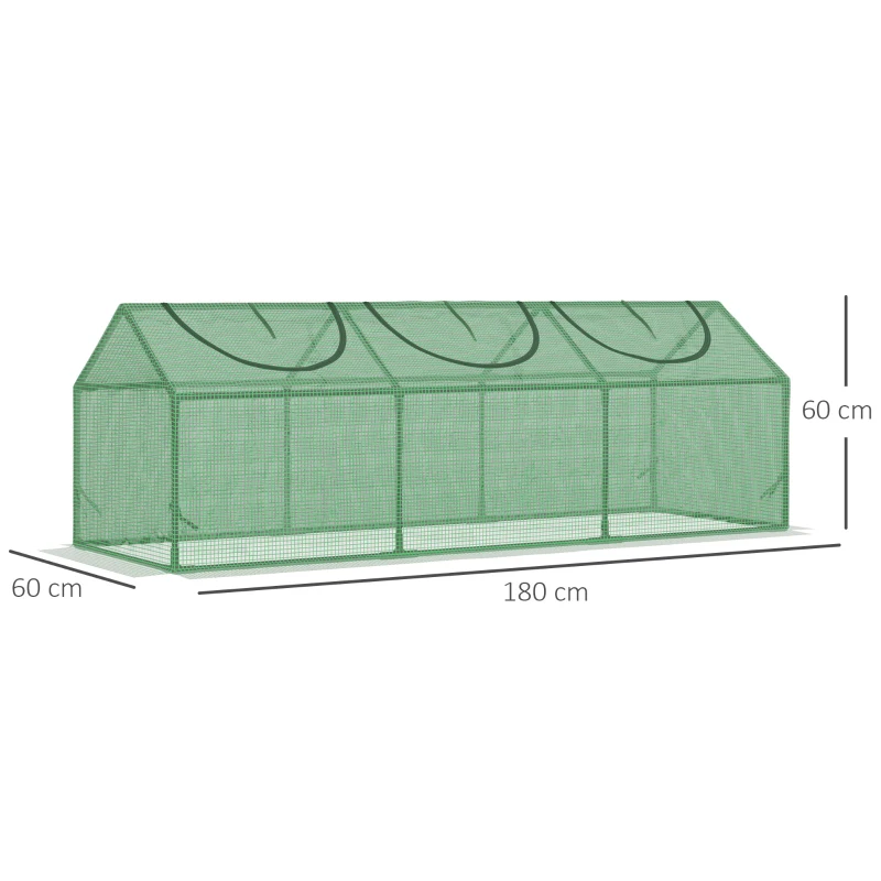 Best Mini Greenhouse, Small Plant Grow House for Outdoor with Durable PE Cover, Observation Windows, 180 x 60 x 60 cm, Green - Image 3