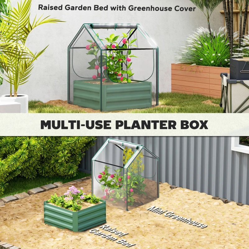 Best 61 x 61cm Garden Planter Bed, with Cover - Green - Image 4