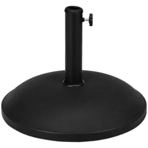 Best 25 kg Parasol Base, Heavy Duty Concrete Patio Umbrella Stand with Adjustable Knob, 49 cm Round Garden Parasol Holder for 35 to 48 mm Poles, Black