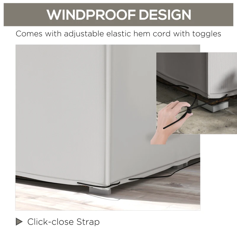 Best Outdoor Garden Furniture Cover Waterproof, Anti-UV 600D Heavy Duty Oxford Fabric Patio Furniture Cover for Rectangular Sofa Table Set, Grey, 210 x 140 x 80 cm - Image 5