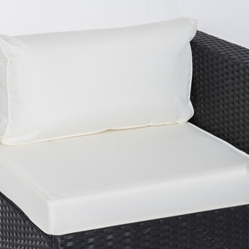 Best 6 Pieces Rattan Garden Furniture Set, 4 Seater Wicker Garden Corner Sofa Set with 2 Storage Tables and Loveseats, Outdoor Conversation Furniture with Cushions for Conservatory, Patio, Black - Image 9