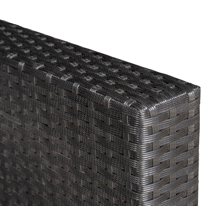 Best 3 Pieces Rattan Bistro Set, Wicker Garden Furniture Set with Glass Top Coffee Table and Chairs, Thickened Washable Cushions for Outdoor, Patio, Balcony, Black - Image 7