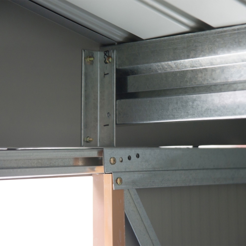 Best 7 x 4ft Lockable Metal Garden Tool Storage Shed Storage - Light Brown - Image 9