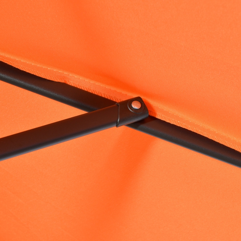 Best 2m Garden Parasol Umbrella, Outdoor Sun Shade with 6 Sturdy Ribs for Balcony, Bench, Garden, Orange - Image 9