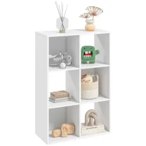 Best 3-tier 6 Cubes Storage Unit Particle Board Cabinet Bookcase Organiser Home Office Shelves White