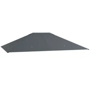 Best 3 x 4m Gazebo Canopy Replacement Cover, Gazebo Roof Replacement (TOP COVER ONLY), Dark Grey