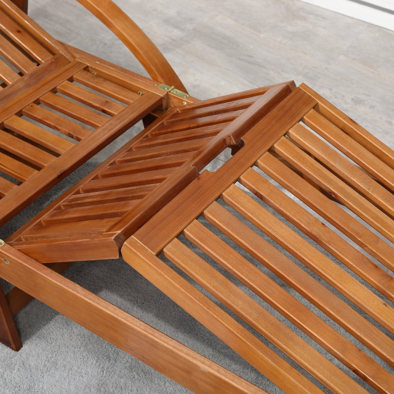 Best Outdoor Garden Patio Wooden Sun Lounger Foldable Recliner Deck Chair Day Bed Furniture with Wheels - Image 9