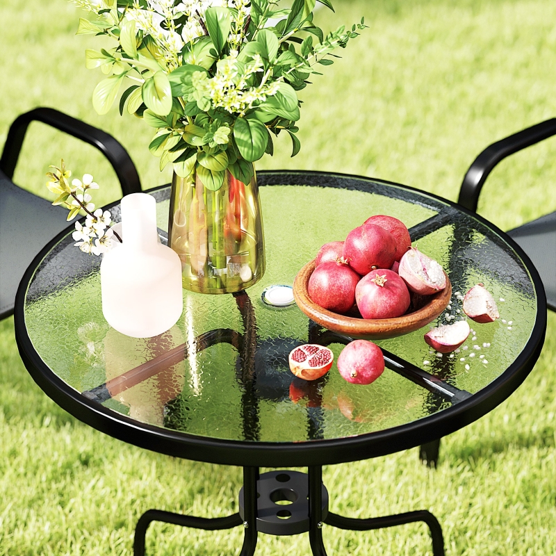 Best Five-Piece Steel Patio Set, with Glass-Top Table - Dark Grey - Image 9