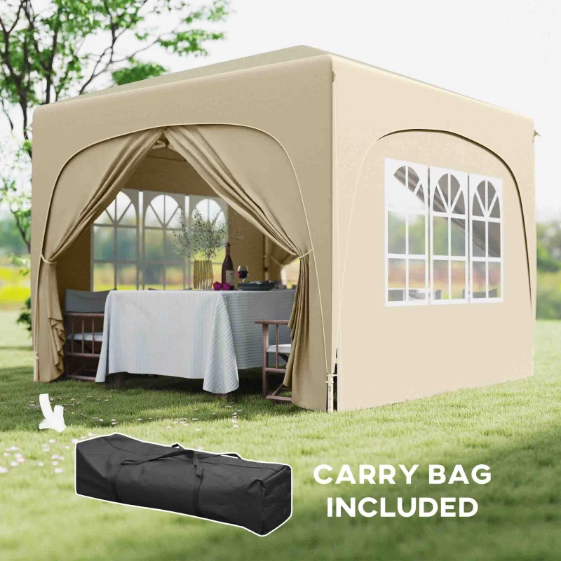 Best 3 x 3m Pop-Up Gazebo Shelter, with Accessories - Sand - Image 7