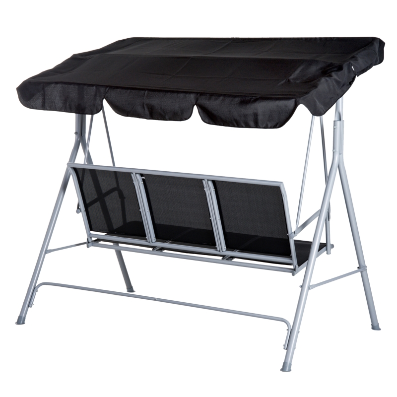 Best Outdoor 3-Seater Swing Chair-Black - Image 9