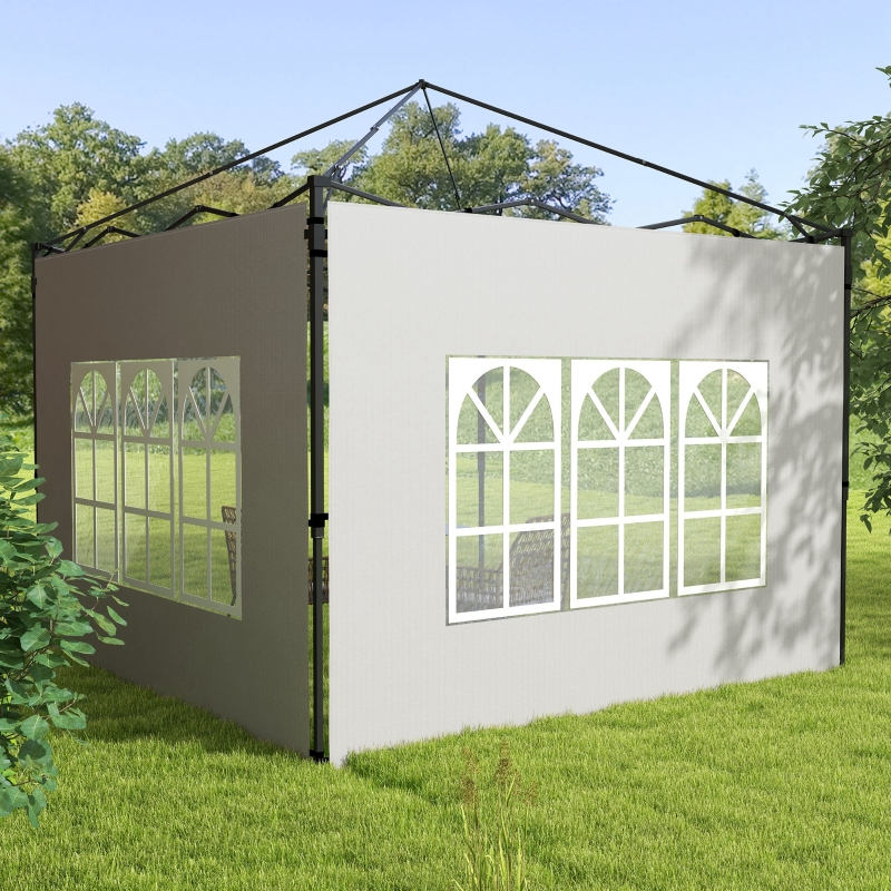Best Gazebo Side Panels, Sides Replacement with Window for 3x3(m) or 3x6m Gazebo Canopy, 2 Pack, White - Image 10