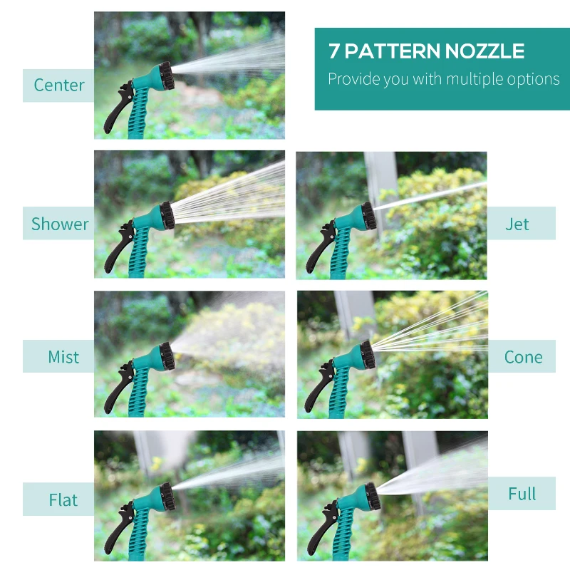 DURHAND 10m Garden Auto Hose Reel Wall Mounted Retractable 7 Patterns Spray Nozzle - Image 4