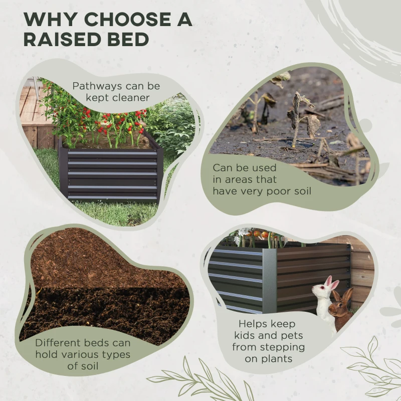 Best Raised Beds for Garden, Galvanised Steel Outdoor Planters with Multi-reinforced Rods, 180 x 90 x 59 cm, Dark Grey - Image 6