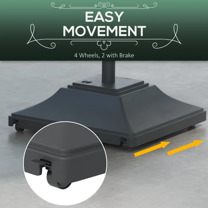 Best 60kg Water/Sand Fillable Parasol Base, with Wheels - Black - Image 7