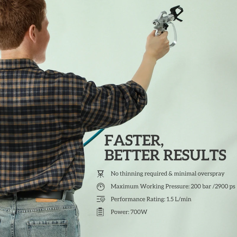 Best Airless Paint Sprayer, Thinning-Free, Electric Fence Paint Sprayer for Exterior and Interior DIY Painting Projects, Wall Spray Gun Machine, Household Use, 1.5L/min, 200 Bar, 7.5 m Hose - Image 5