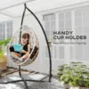 Best Hammock Chair Stand Only, Hanging Chair Stand with X-Shape Base, Heavy Duty Steel Single Hammock Egg Swing Frame for Indoor Outdoor, 150 KG Load Capacity Black - Image 7