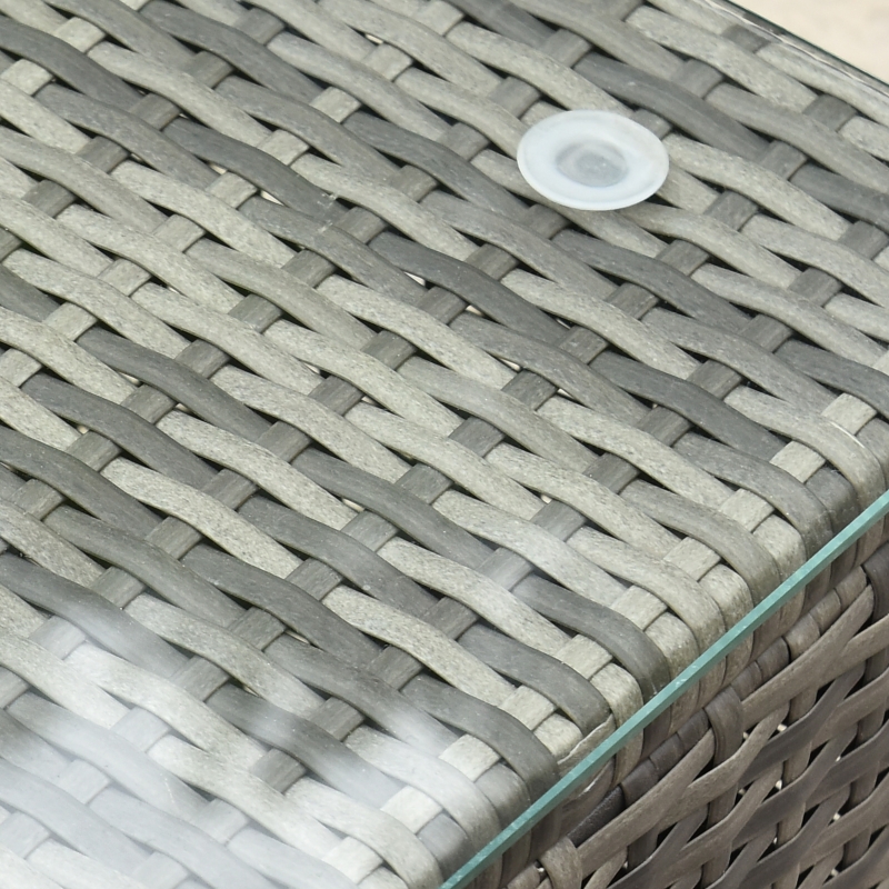 Best Rattan Garden Furniture Outdoor Patio 5 Piece Wicker Weave Sofa Set with Storage, Cushioned, 3-Seater Sofa + 2 Single Chairs + Foot Stool + Coffee Table - Image 10