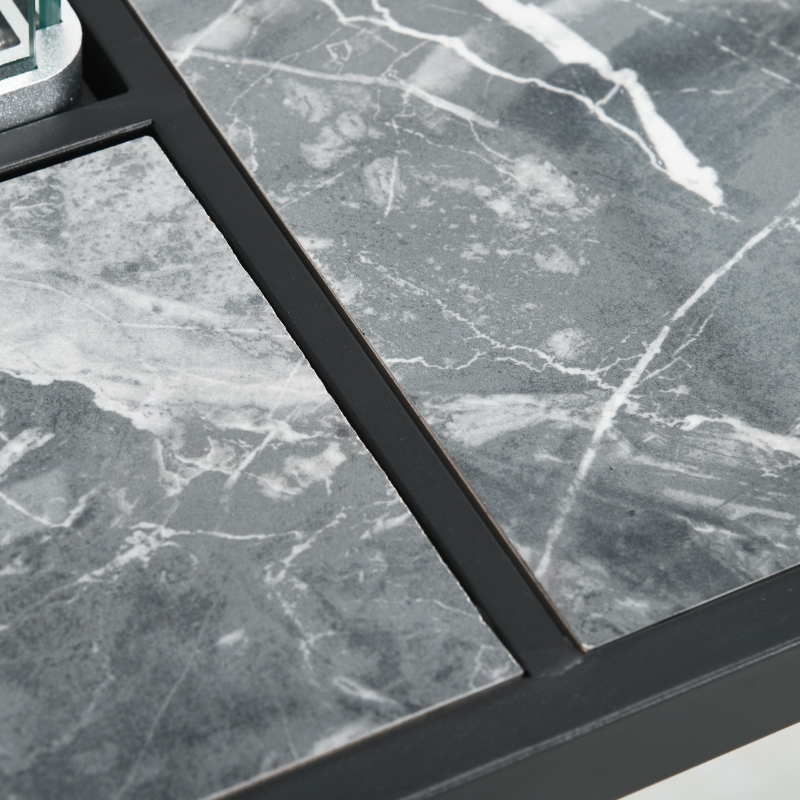 Best Outdoor PE Rattan Gas Fire Pit Table, Patio Square Propane Heater with Marble Desktop, Rain Cover, Glass Windscreen, and Glass Stones, 50,000 BTU, Black - Image 9