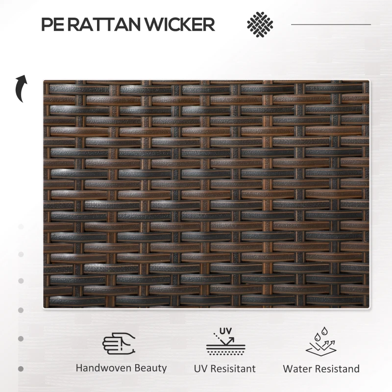 Best Two-Seat Rattan Chair, with Middle Table - Brown - Image 4