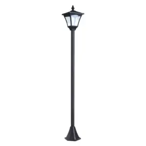 Best Outdoor Garden Solar Post Lamp Photosensitive LED Lantern Bollard Pathway 1.2M Tall  Black