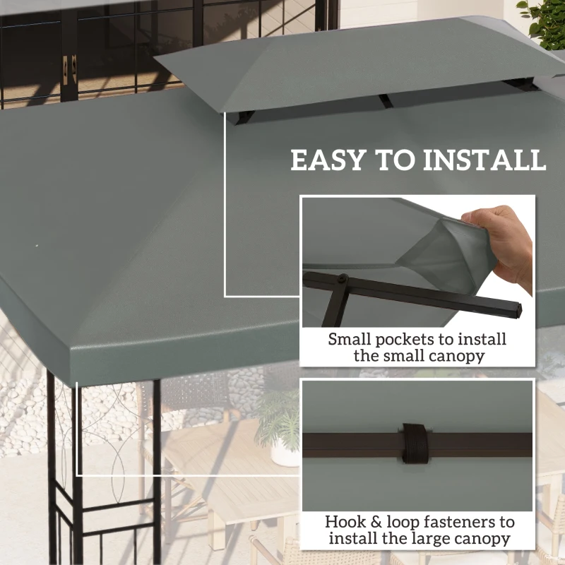 Best Gazebo Roof Replacement, for 3 x 4m Frames - Grey - Image 5