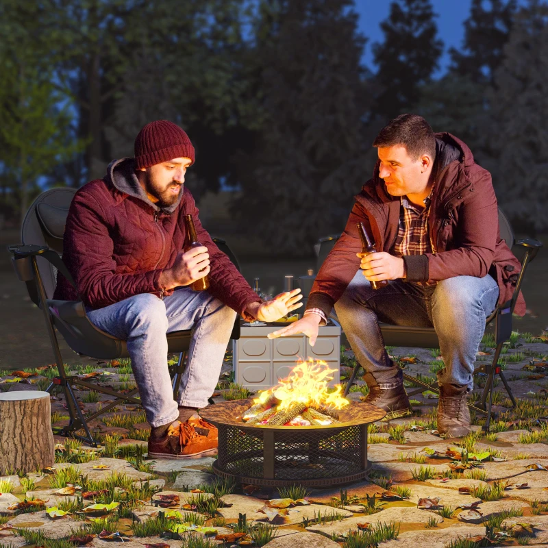 Best Hammock Camping Chair Set of 2, Adjustable Back Swinging Camping Chair Portable Swinging Chair with Cup Holder, Headrest, Padded Seat and Carry Bag for Travel Fishing Hiking, Black - Image 2