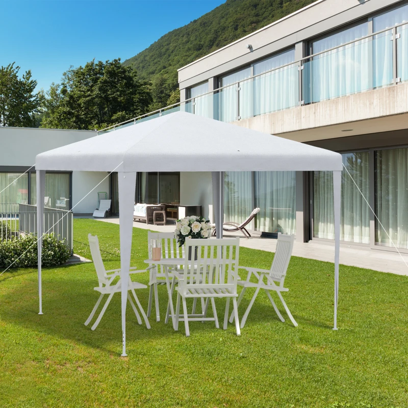 Best 2.7m x 2.7m Garden Gazebo Marquee Party Tent Wedding Canopy Outdoor(White) - Image 7